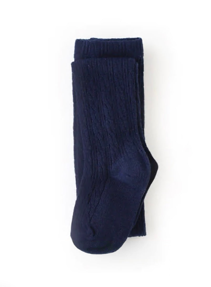 Cable Knit Tights Tight Size 0-6 Months Navy Blue The Little Stocking Co