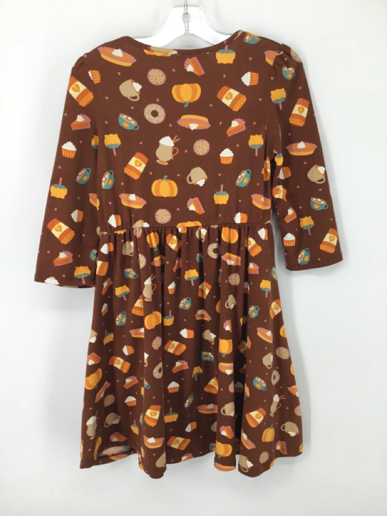 Emma & Elsa Child Size 10 Brown Thanksgiving Dress