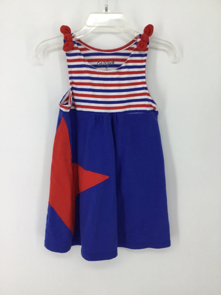 Cat & Jack Child Size 2 Blue Stars & Stripes Dress