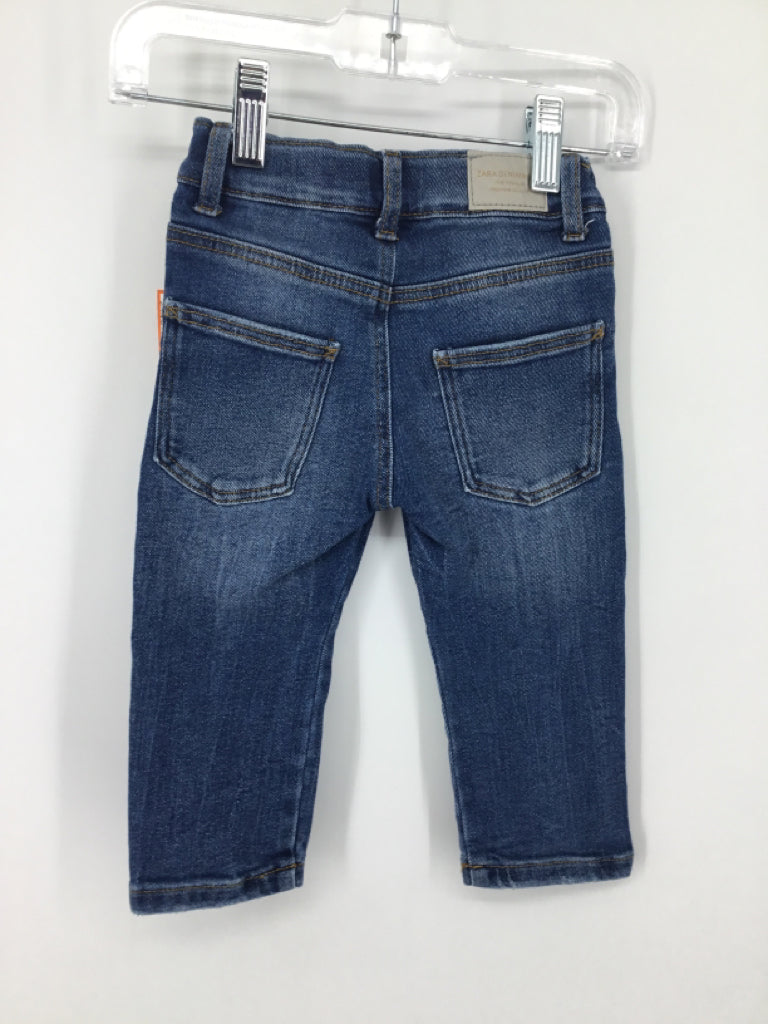 Zara Child Size 9-12 Months Blue Solid Jeans - boys