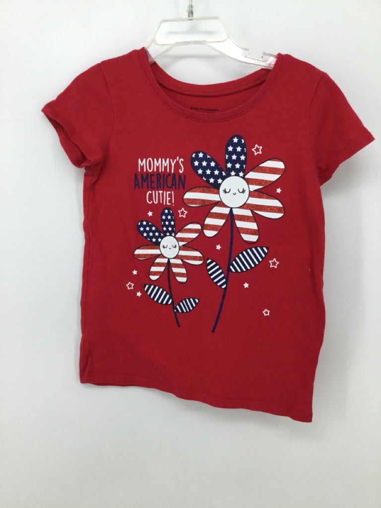 Childrens Place Child Size 5 Red Stars & Stripes T-Shirt