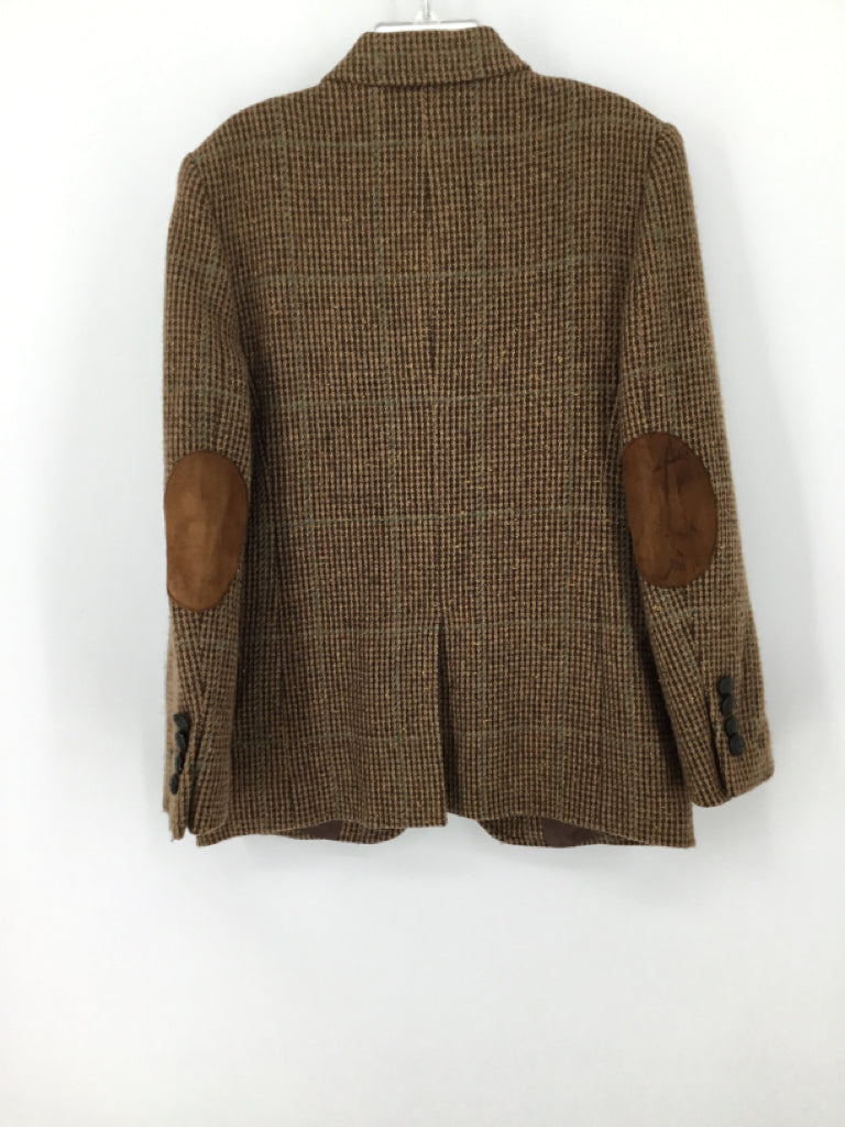 Ralph Lauren Child Size 7 Brown Plaid Blazer - boys