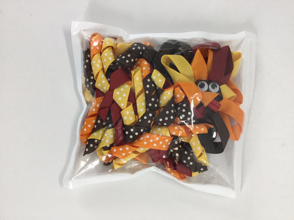Thanskgiving Hair Bows - 2 Pairs