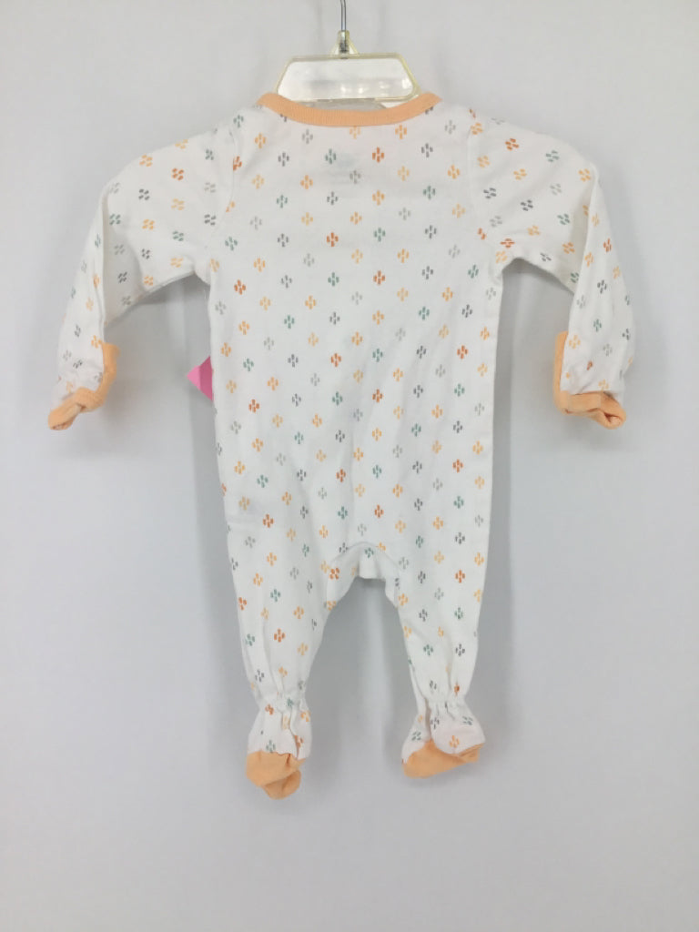 cloud island Child Size Newborn Peach Print Pajamas - boys