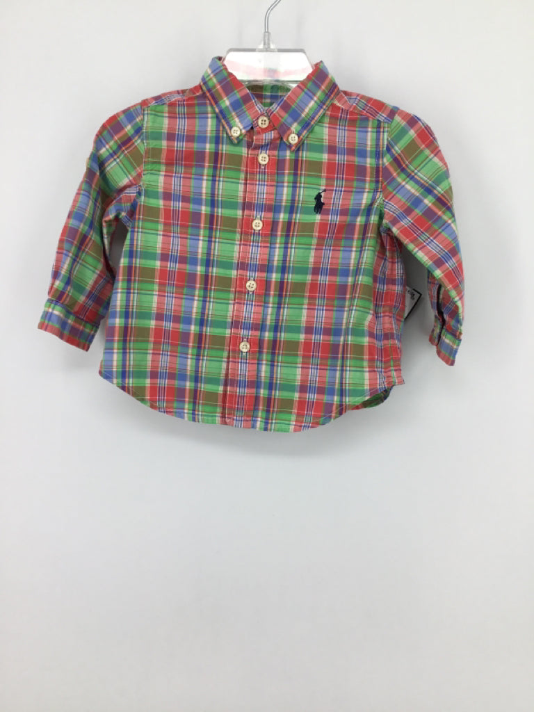 Ralph Lauren Child Size 6 Months Multi-Color Plaid Shirt - boys