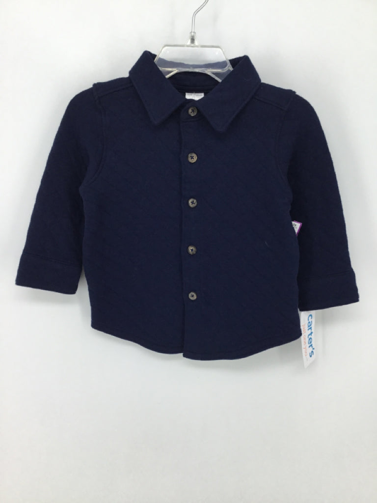 Just One You Made by Carters Child Size 9 Months Navy Solid Shirt - boys