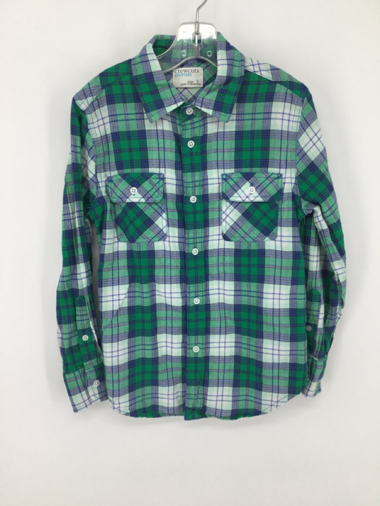 Crewcuts Child Size 8 Green Plaid Shirt - boys