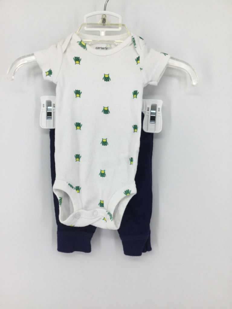 Carter's Child Size Newborn White Print Outfit - boys