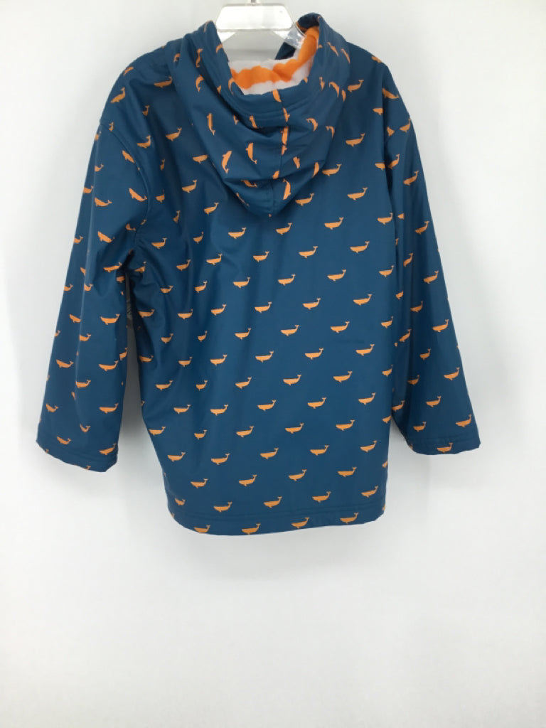 Hatley Child Size 6 Teal Print Raincoat - boys