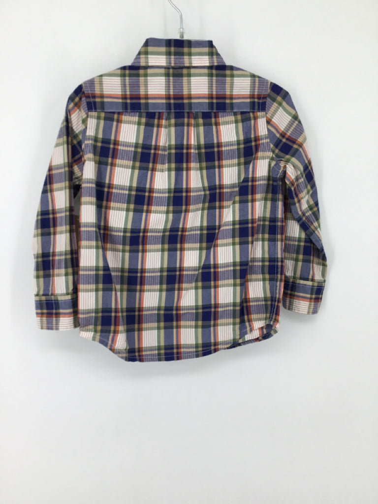 Janie and Jack Child Size 2 Blue Plaid Shirt - boys