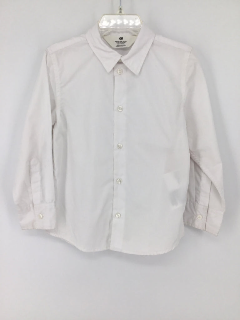 H & M Child Size 4 White Solid Shirt - boys