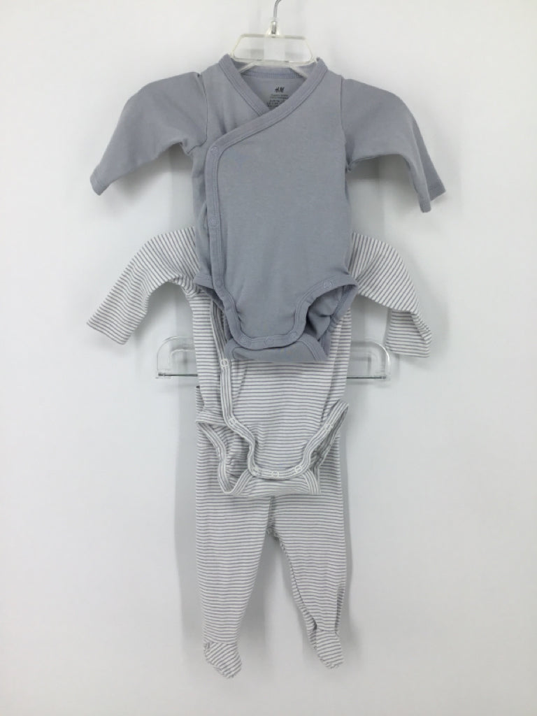 H & M Child Size Newborn Blue Stripe Outfit - boys