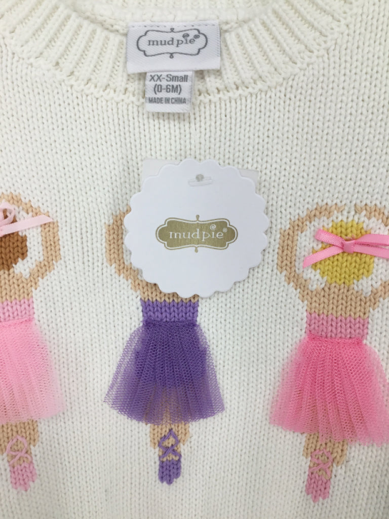 Mudpie Child Size 0-3 Months White Sweater - girls