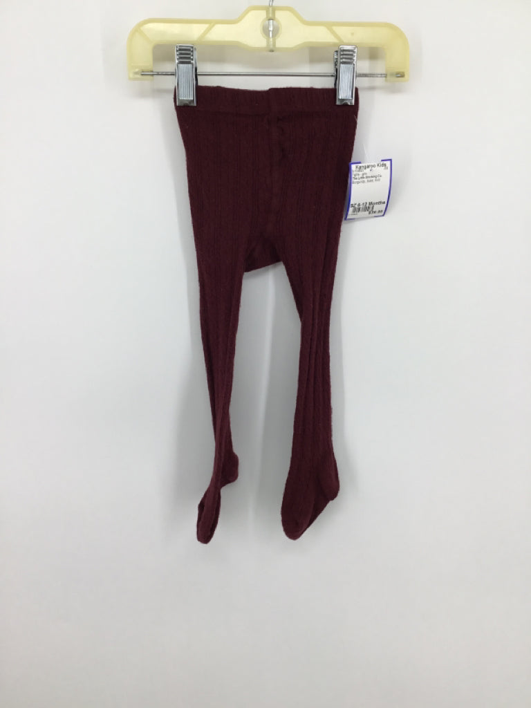 The Little Stocking Co. Child Size 6-12 Months Burgundy Tights - girls