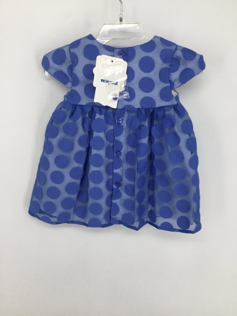 Mayoral Child Size 6-9 Months Blue Dress - girls