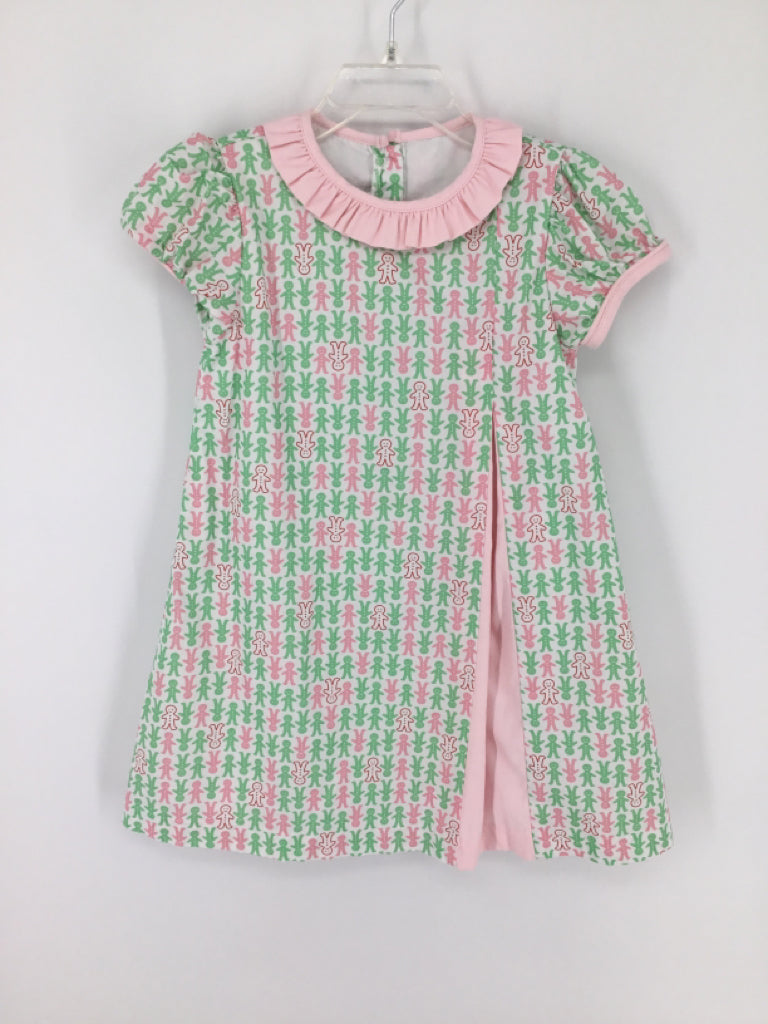 James & Lottie Child Size 4 Green Christmas Dress