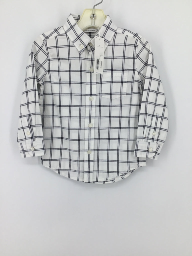 Janie and Jack Child Size 2 White Checkered Shirt - boys