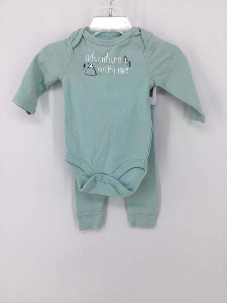 cloud island Child Size 0-3 Months Blue screen printed Outfit - boys