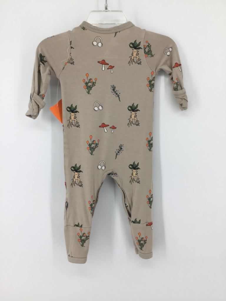 Kyte Child Size 0-3 Months Tan Print Pajamas - boys