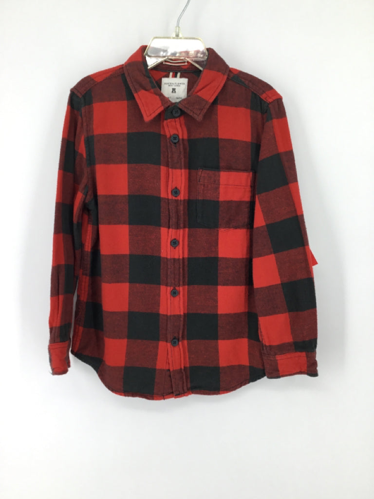 Denim & Flower Child Size 7 Red Checkered Shirt - boys