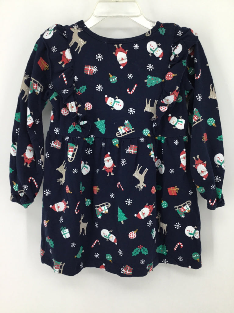 Tangerine Sky Child Size 3 Navy Christmas Dress