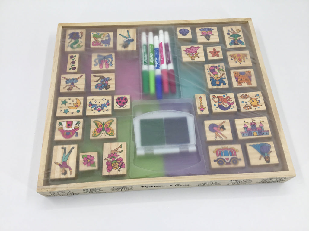 Melissa & Doug Deluxe Wooden Stamp Set