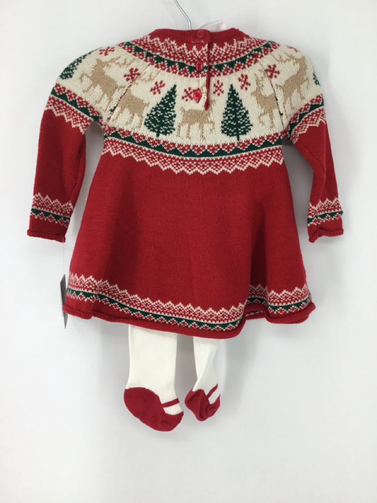 Tahari Child Size 3-6 Months Red Christmas Dress