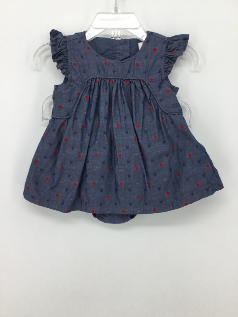 Cat & Jack Child Size 3-6 Months Blue Valentine's Day Dress