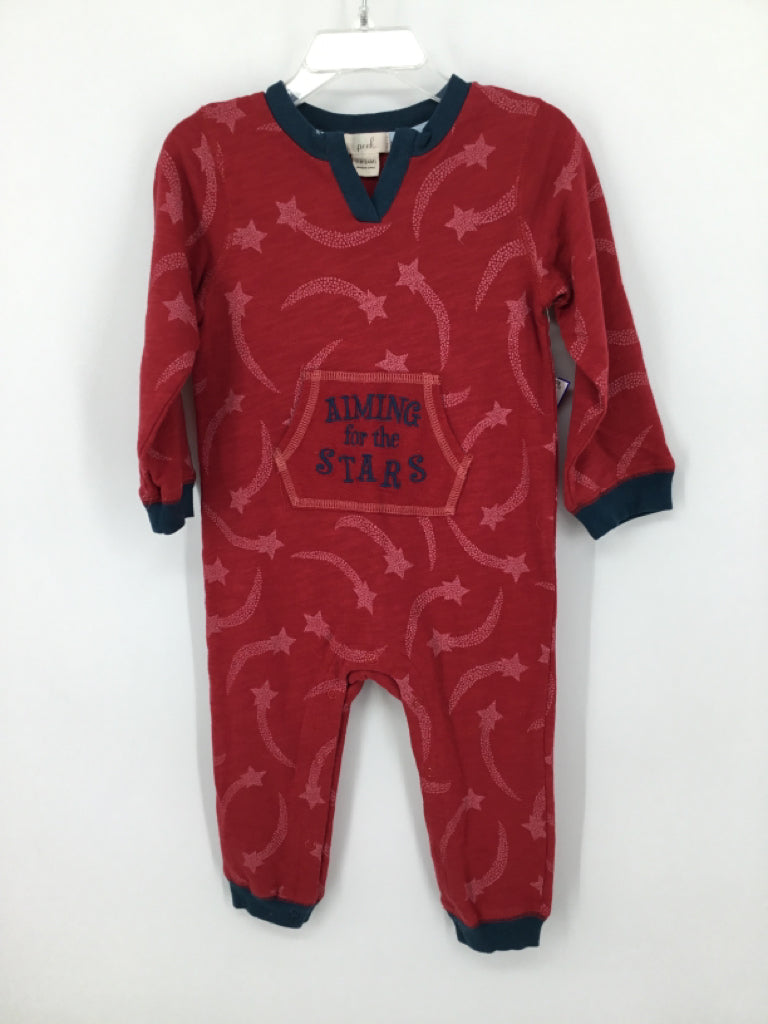 peek Child Size 18-24 Months Red Print Outfit - boys