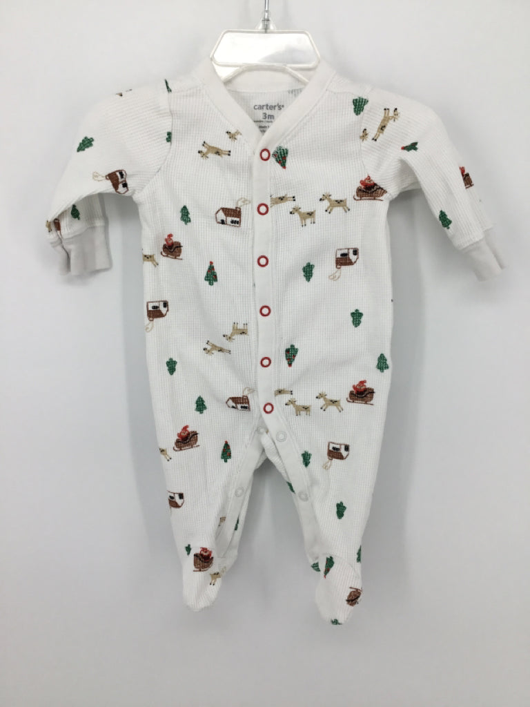 Carter's Child Size 3 Months White Christmas Sleeper