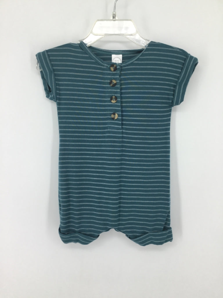 Lou Lou Child Size 6-12 Months Teal Stripe Outfit - boys