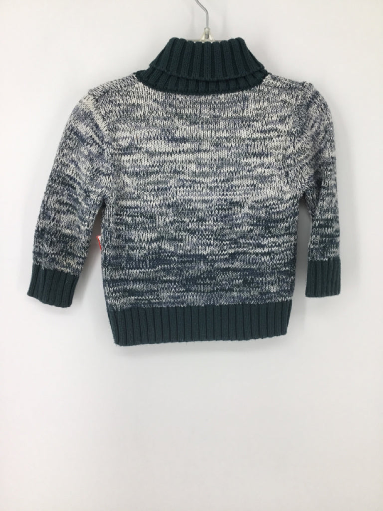 Genuine Kids Child Size 12 Months Teal Marbled Sweater - boys