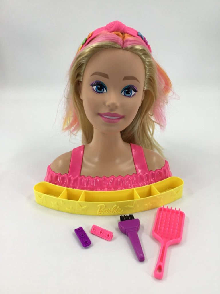 Barbie Totally Hair Neon Rainbow Deluxe Styling Head
