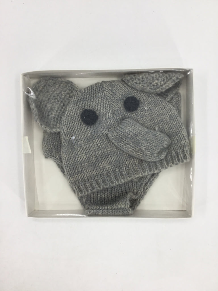 Pottery Barn Kids Child Size 0-6 Months Gray Elephant Hat and Diaper Cover