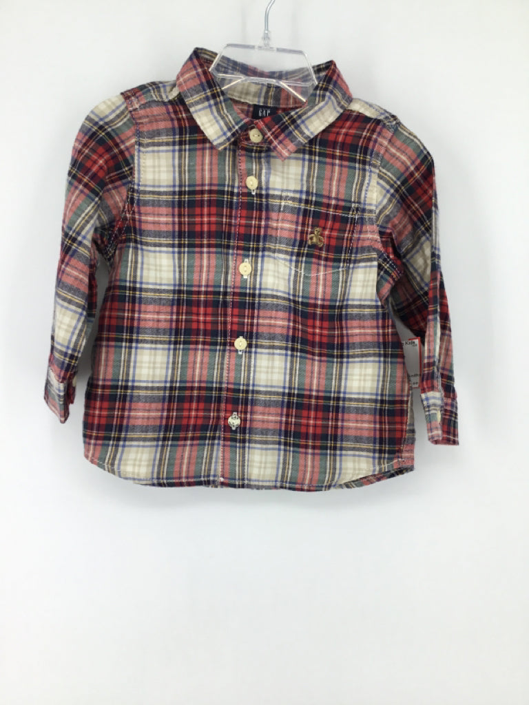 Baby Gap Child Size 18-24 Months Red Plaid Shirt - boys