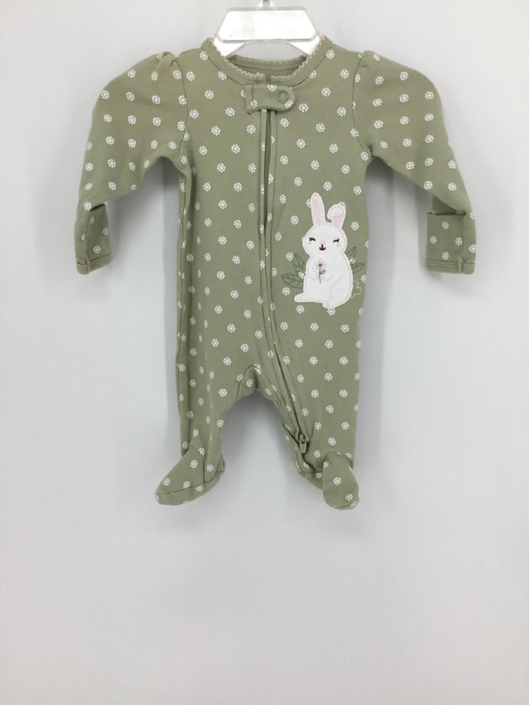 Carter's Child Size Newborn Green Sleepers