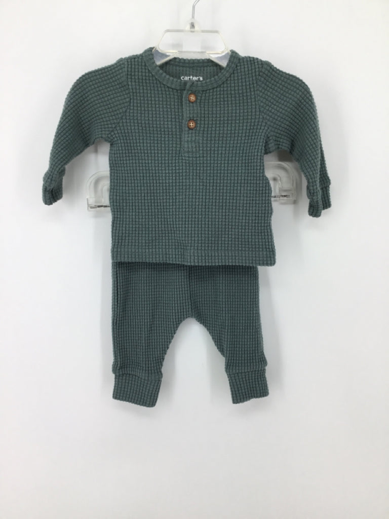 Just One You Made by Carters Child Size 3 Months Green Solid Outfit - boys