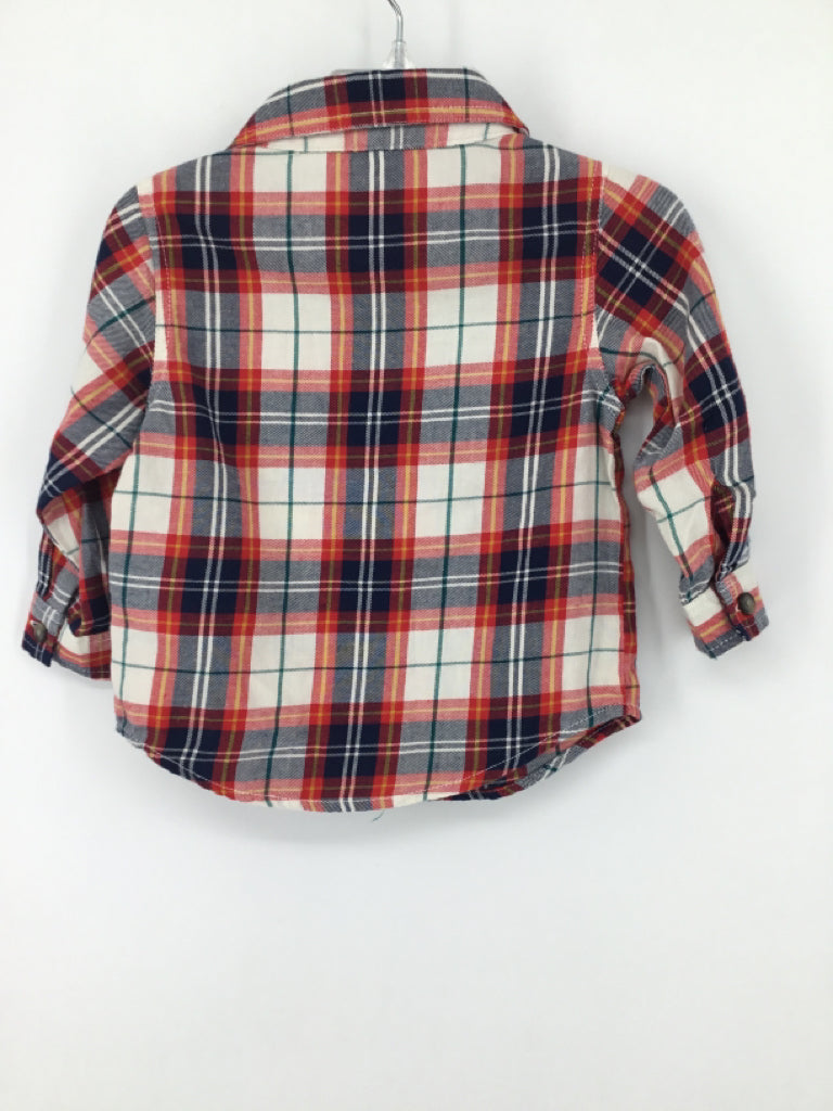 Old Navy Child Size 12-18 Months Red Plaid Shirt - boys