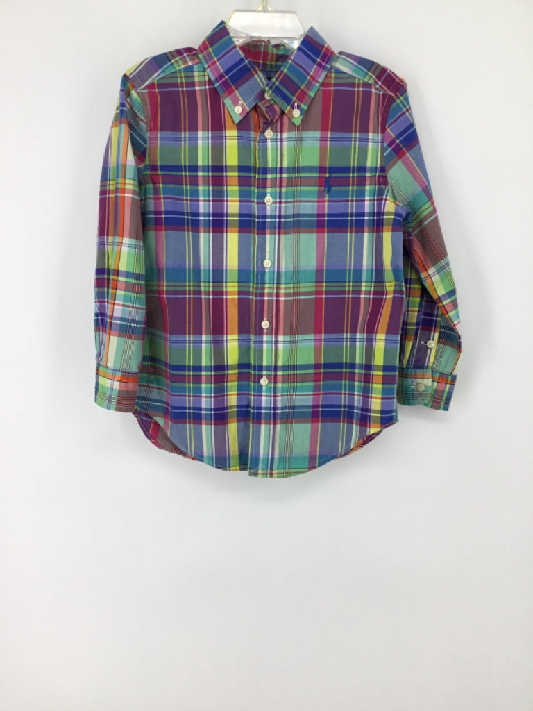Ralph Lauren Child Size 4 Multi-Color Plaid Shirt - boys
