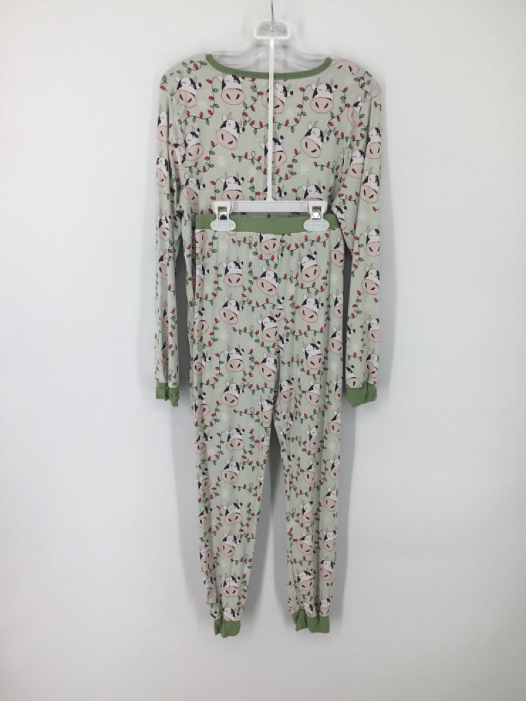 Down By the Bay Child Size 10 Green Christmas Pajamas