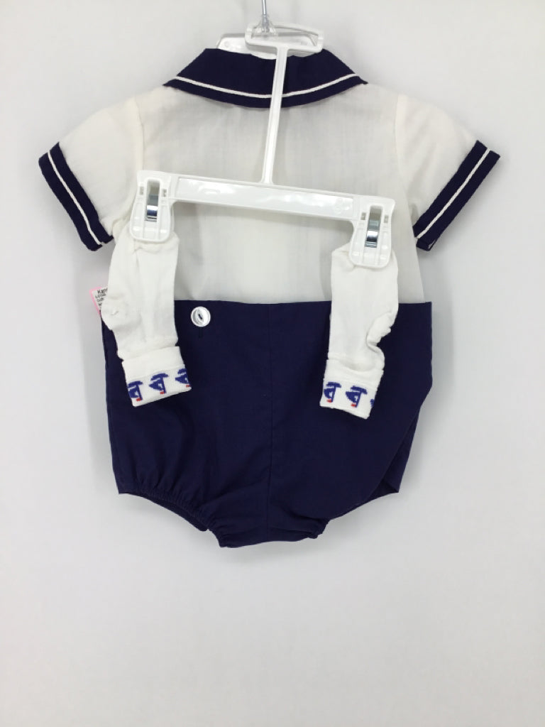 A Little Angel Child Size 3-6 Months Natural Embroidered Outfit - boys