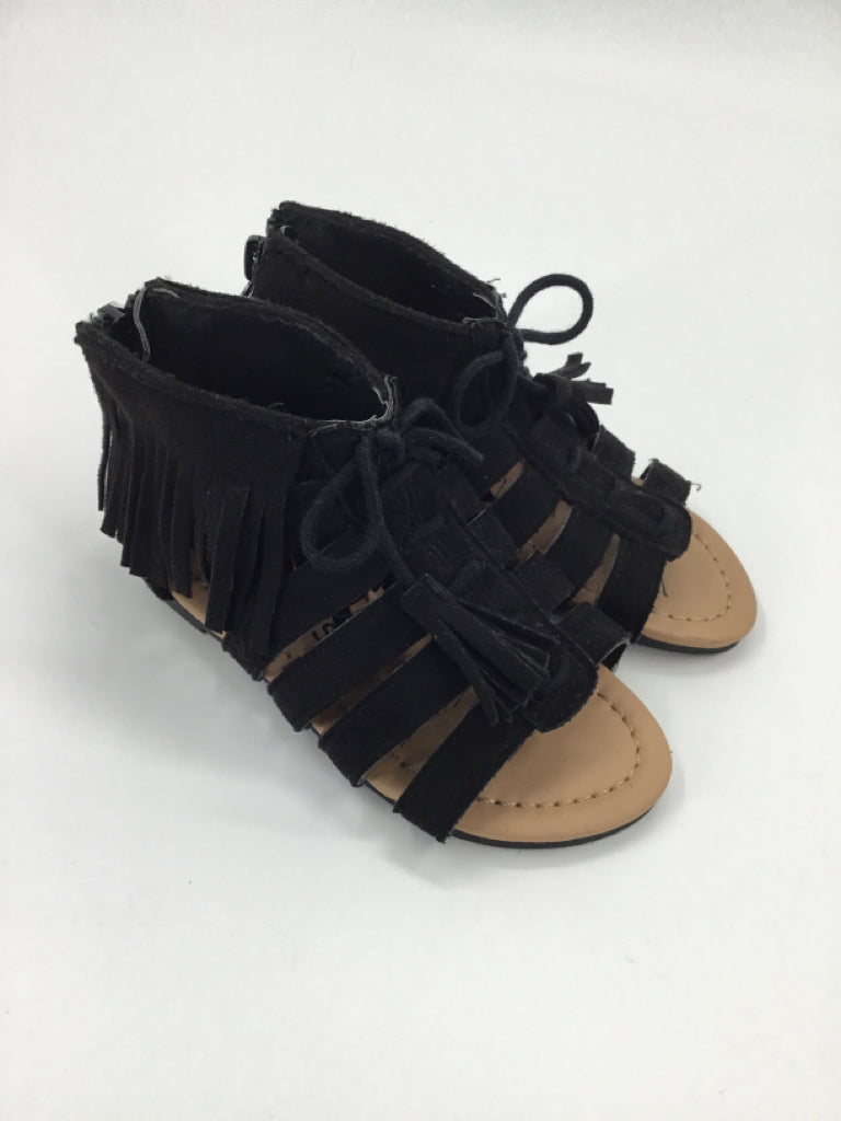 Fab Kids Child Size 7 Toddler Black Sandals/Flip Flops