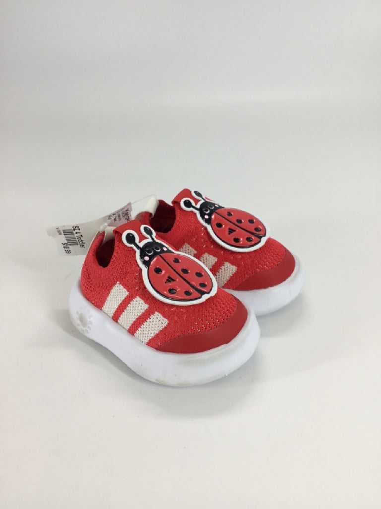 Adidas Child Size 4 Toddler Red Sneakers