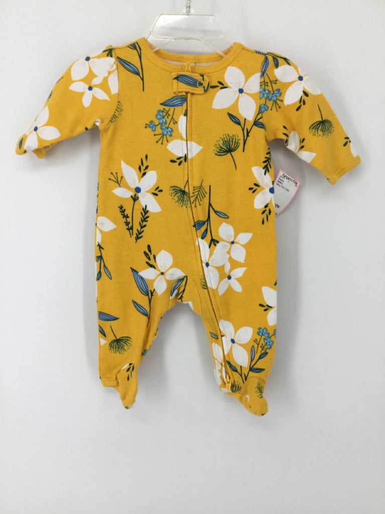 Carter's Child Size 3 Months Yellow Sleepers