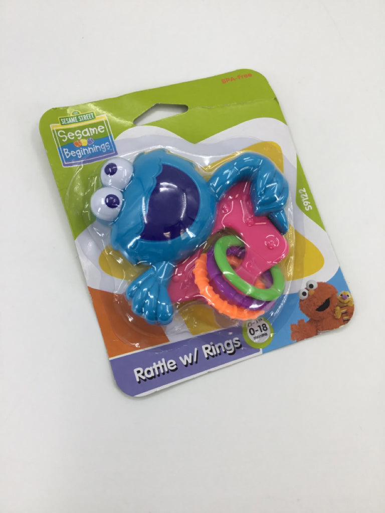 Sesame Street Cookie Monster Rattle with Rings