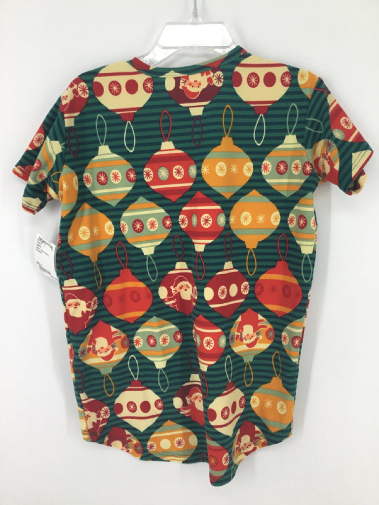 Lularoe Child Size 4 Green Christmas Shirt
