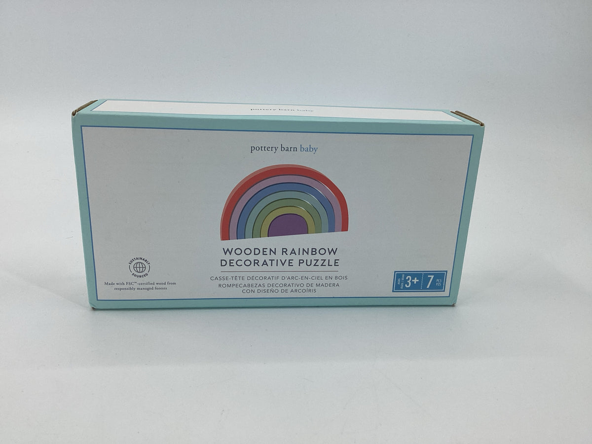 Pottery Barn Kids Wooden Rainbow Decorative Puzzle