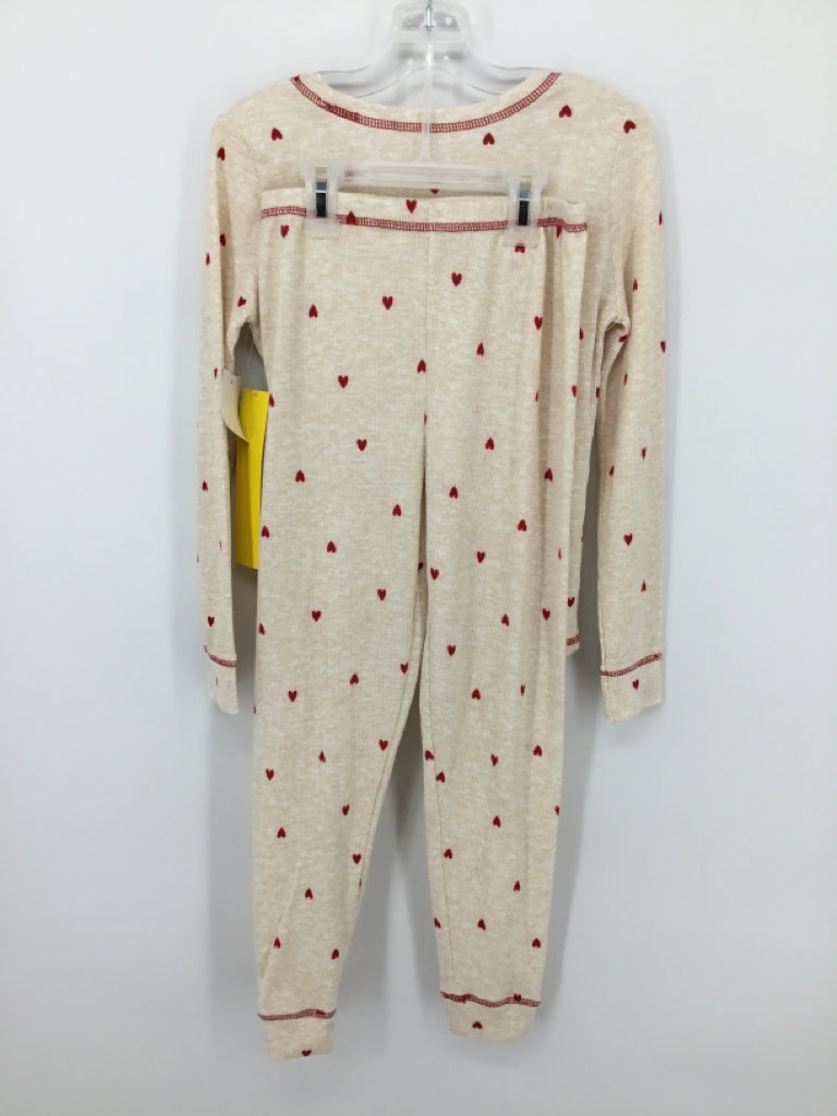 Laura Ashley Child Size 10 Tan Valentine's Day Pajamas
