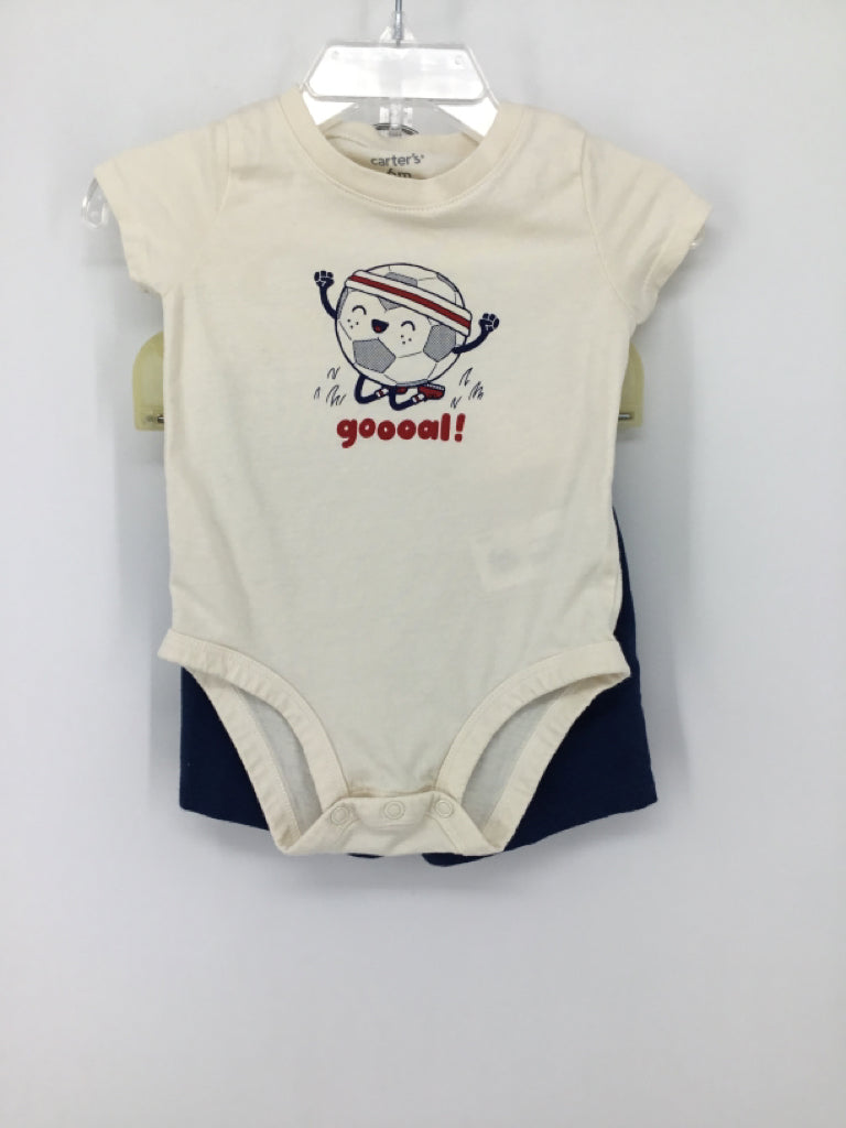 Carter's Child Size 6 Months Cream screen printed Outfit - boys