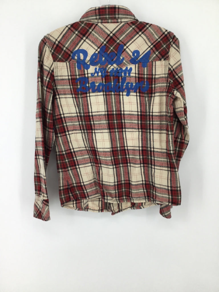 True Religion Child Size 8 Red Plaid Shirt - boys